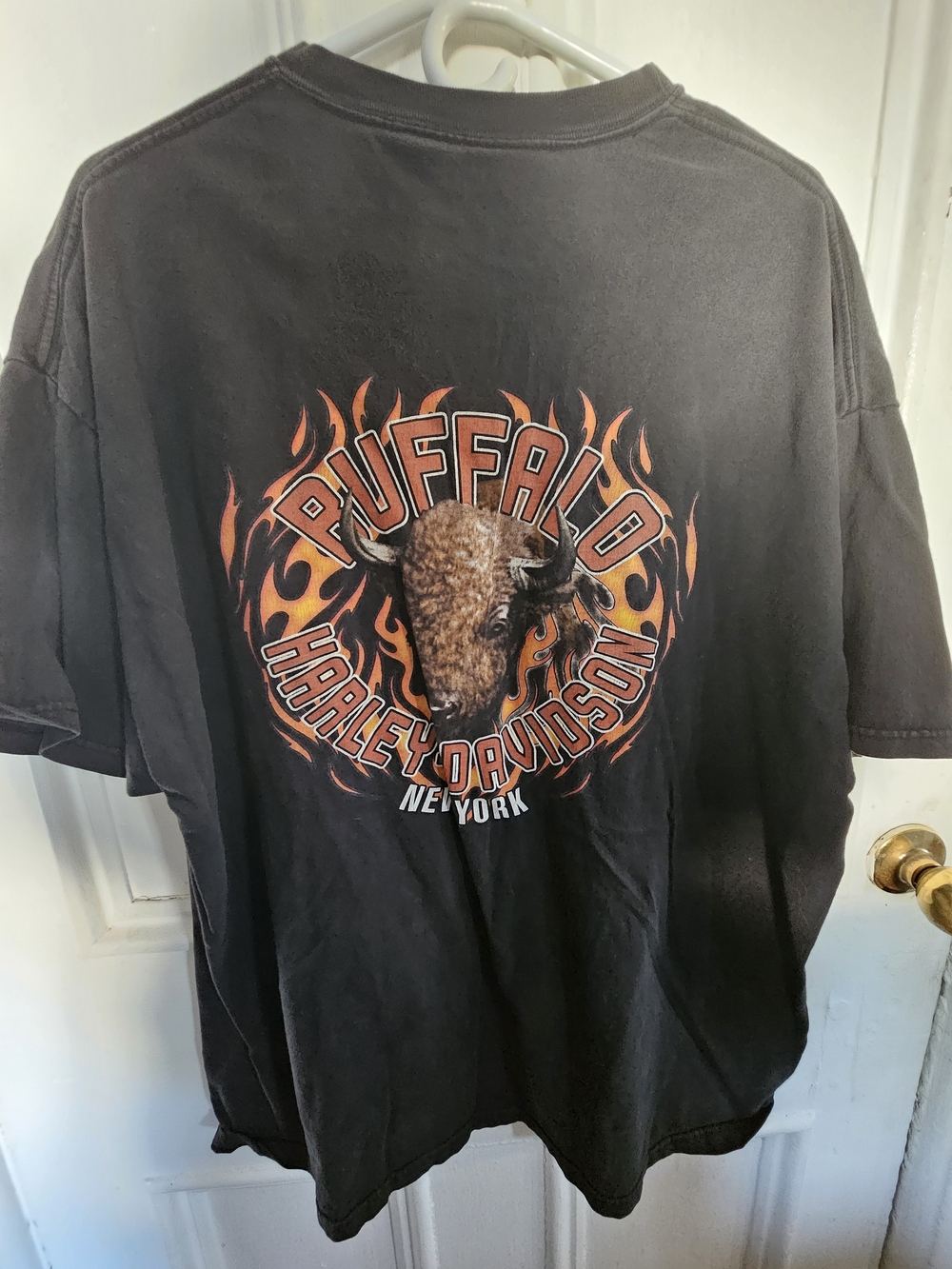 Harley-Davidson Black Tee with Buffalo Flame Graphic